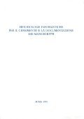 Metodologie informatiche per il censimento e la documentazione dei manoscritti